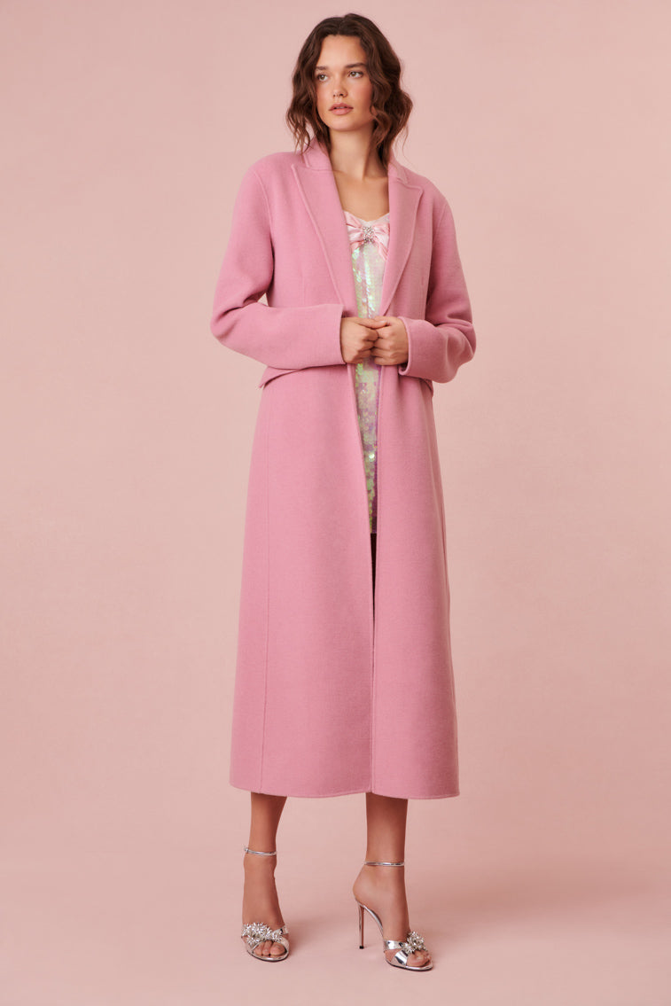 Womens pink 2024 duster coat