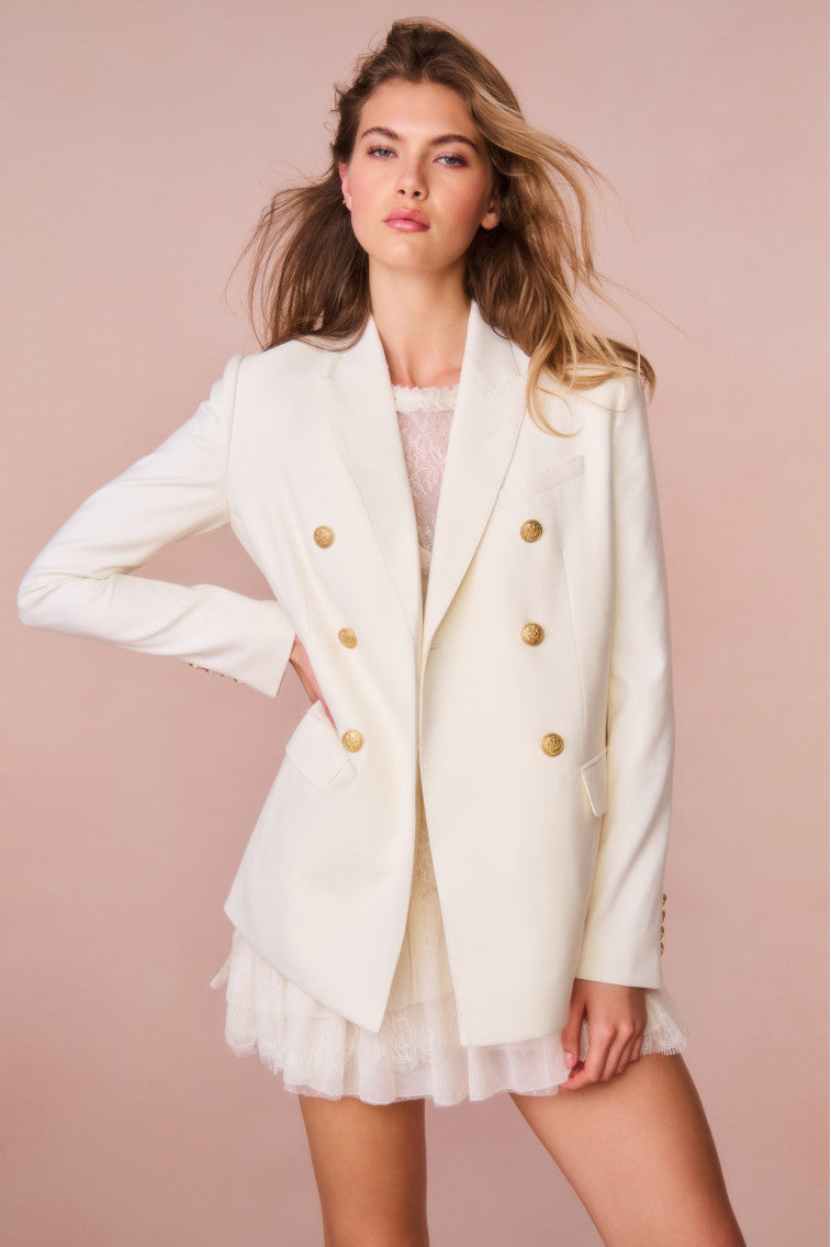 Cream double breasted jacket best sale