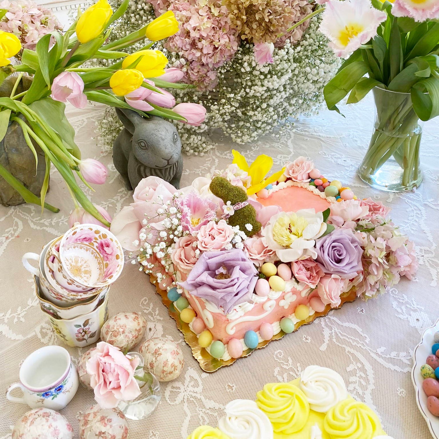 Pink Velvet Cake Topper/ Dried Flowers Bouquet/Home Decor/ Cake