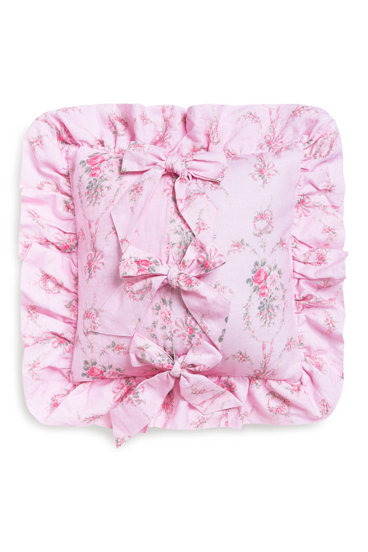 Ruffle Bow Throw Pillow