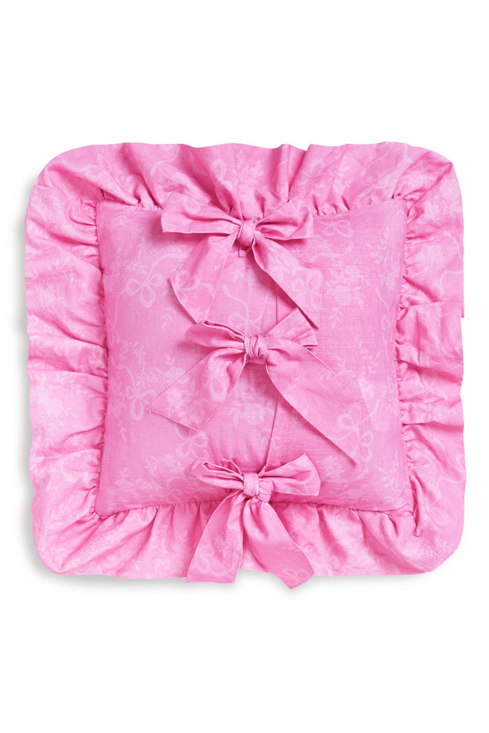 Ruffle Bow Throw Pillow