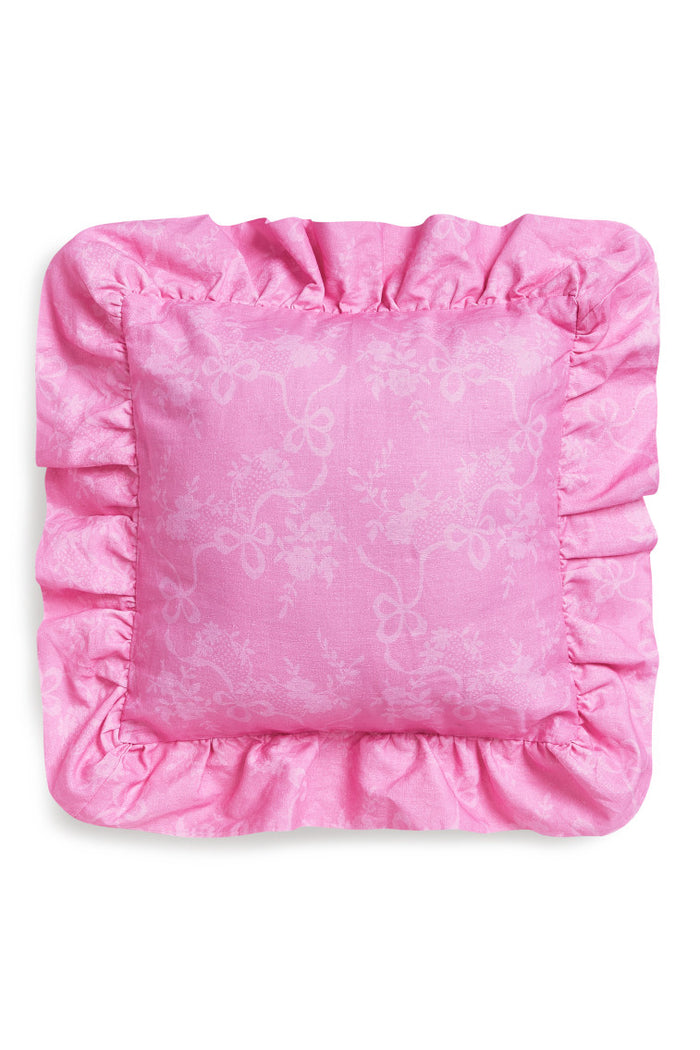 Ruffle Bow Throw Pillow