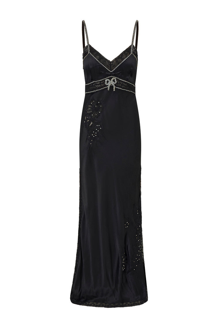 Valea Embellished Satin Maxi Dress