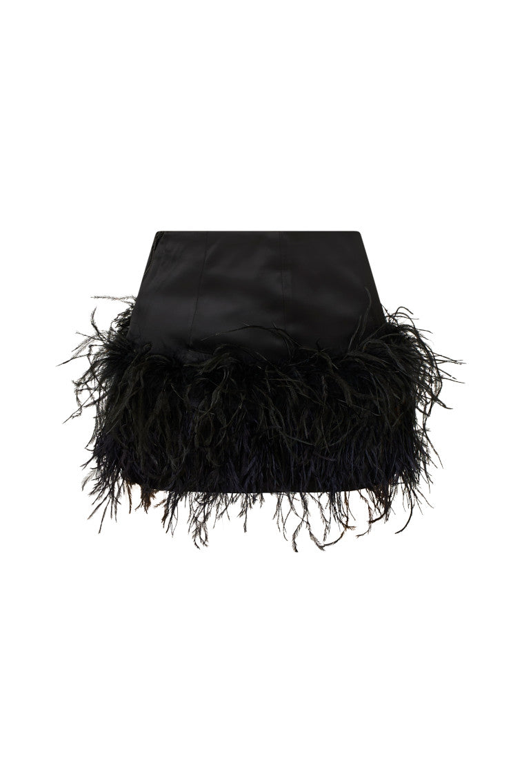 Viviette Feather Mini Skirt