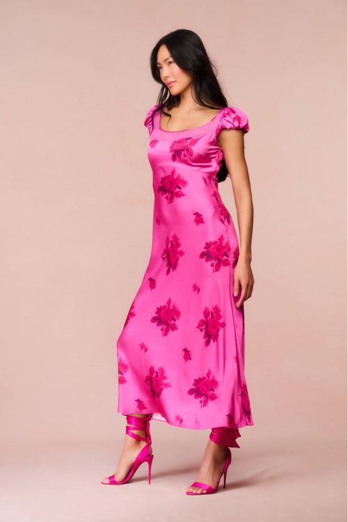 Joelette Floral Satin Maxi Dress