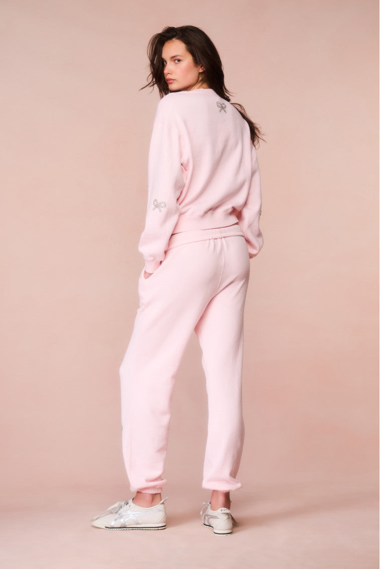 Amiyla Crystal Bow Fleece Pullover