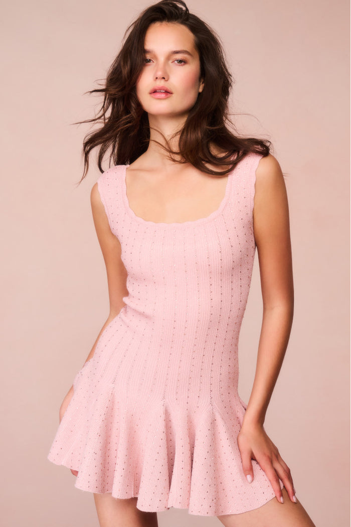 Maryanne Crystal Knit Mini Dress