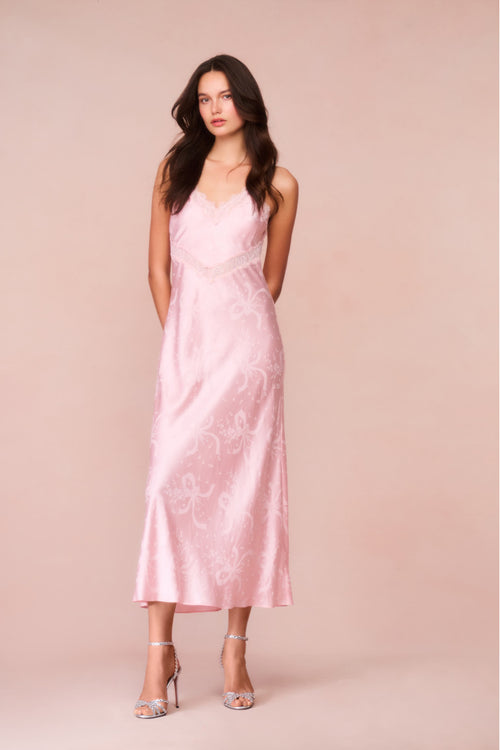 Serita Bow Jacquard Maxi Dress