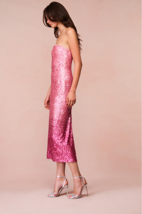 Stasia Sequined Ombré Midi Dress