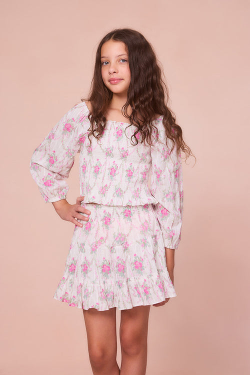 Girls Malva Cotton Floral Top