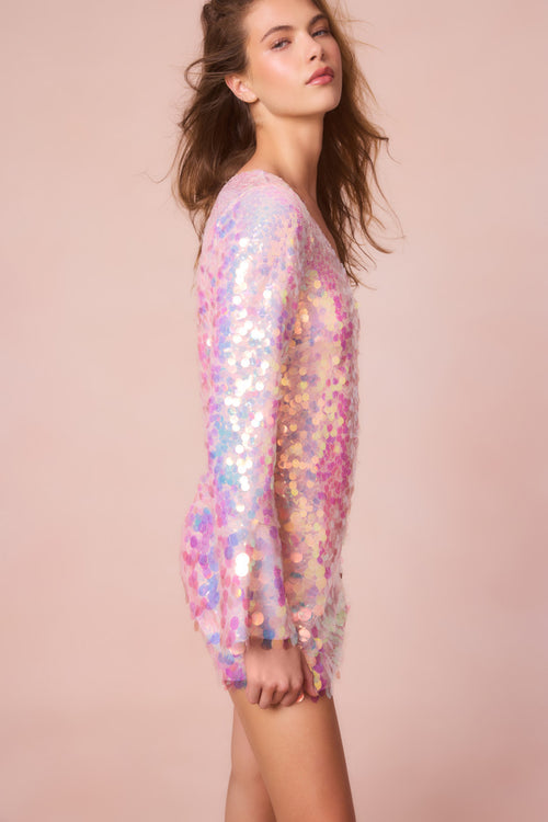 Risbo Iridescent Mini Party Dress