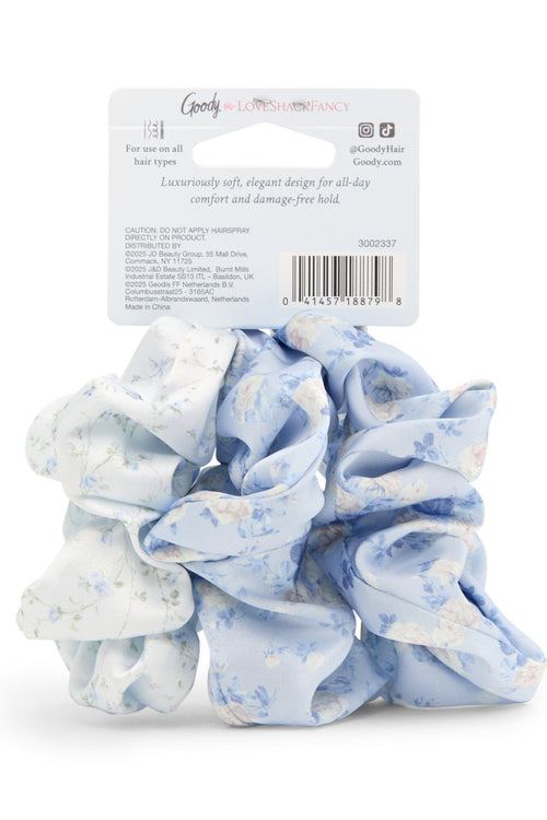 LoveShackFancy x Goody Blue Large Satin Scrunchie Set