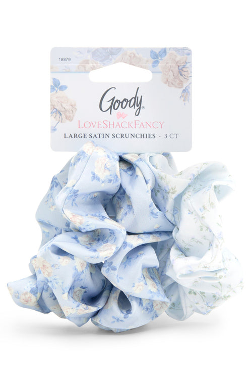 LoveShackFancy x Goody Blue Large Satin Scrunchie Set