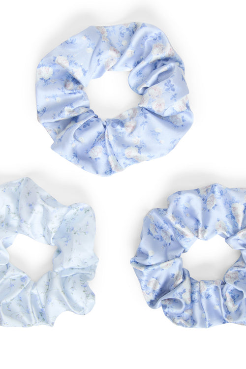 LoveShackFancy x Goody Blue Large Satin Scrunchie Set