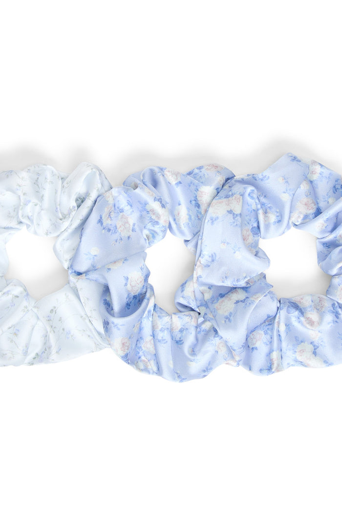 LoveShackFancy x Goody Blue Large Satin Scrunchie Set