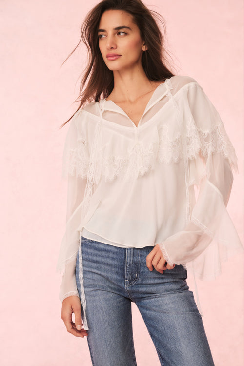 Afton Silk Lace Blouse