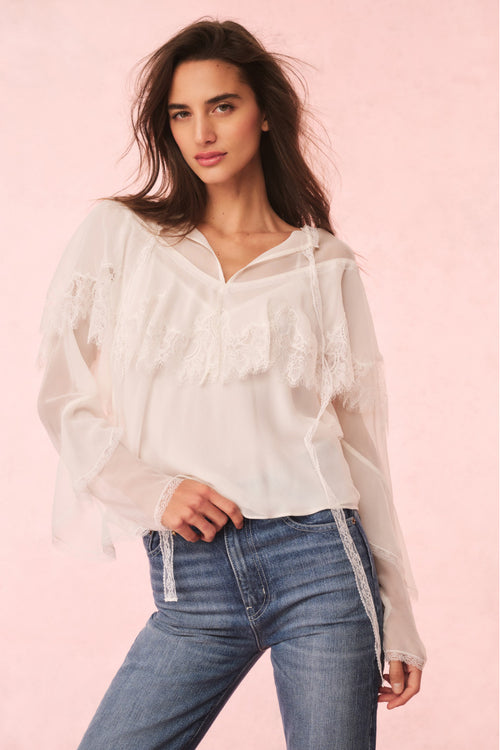 Afton Silk Lace Blouse