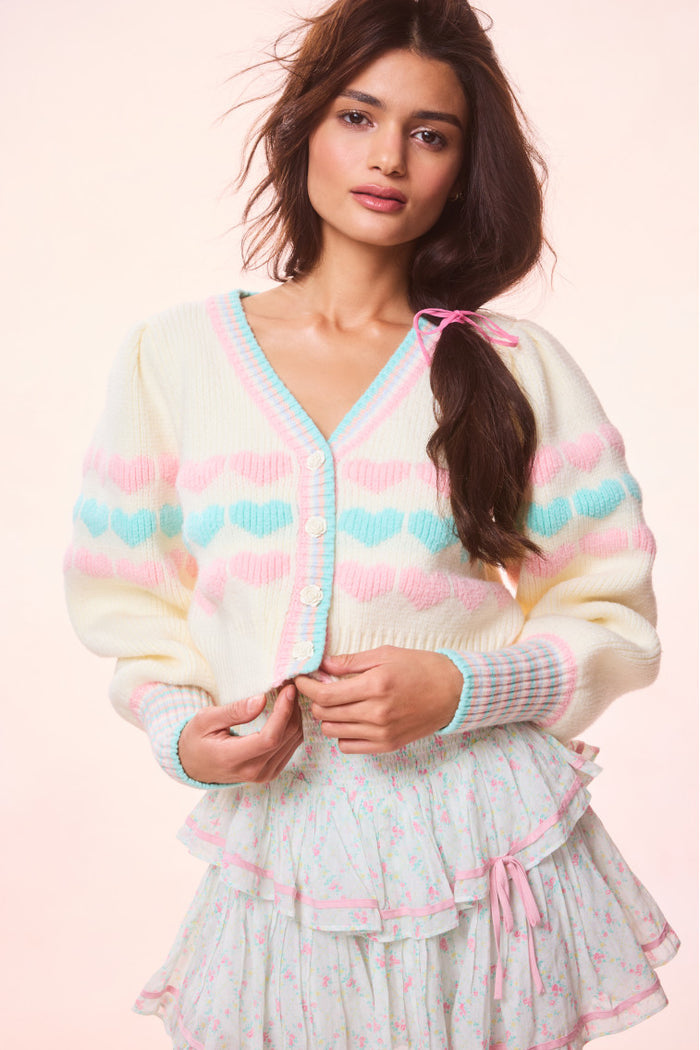 Buena Re-Edition Heart Knit Cardigan