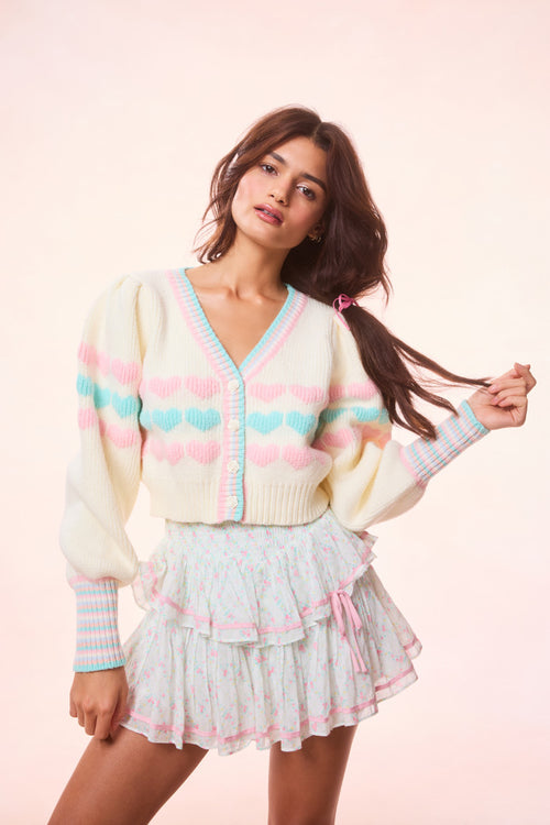 Buena Re-Edition Heart Knit Cardigan