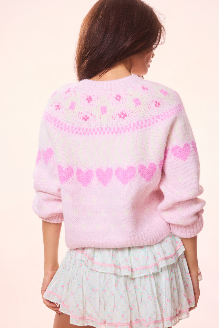 Loveshackfancy Aspyn sale Sweater Crew Neck XS Pink #306