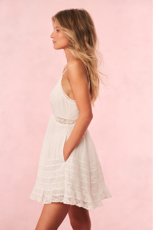 Alonna Cotton Lace-Trimmed Mini Dress