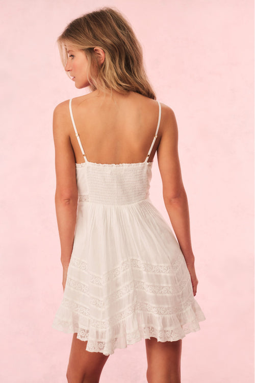 Alonna Cotton Lace-Trimmed Mini Dress