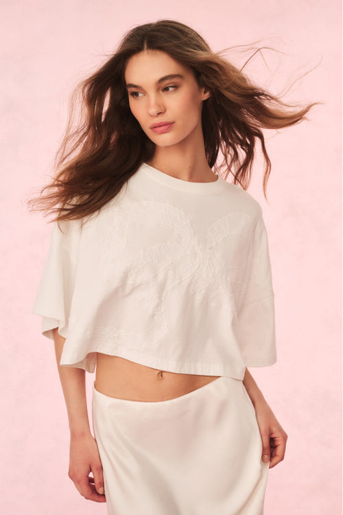 Angelle Cotton Bow Tee