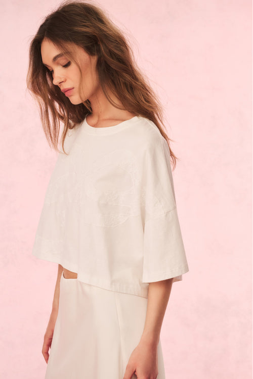 Angelle Cotton Bow Tee