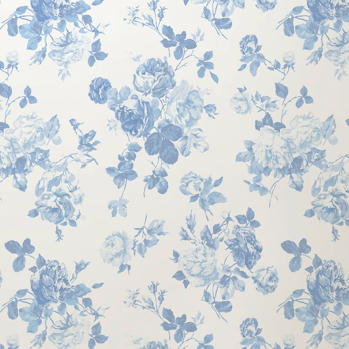 LFS5017 Everblooming Rosettes Blue Bella Ribbon Peel & Stick Wallpaper