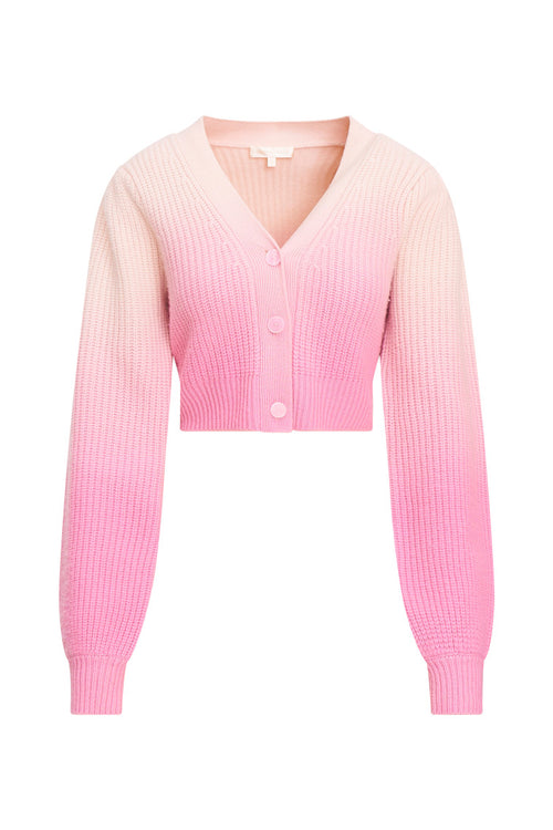 Avignon Dip-Dyed Crop Cardigan- Women's Cashmere Wool Blend Sweaters ...