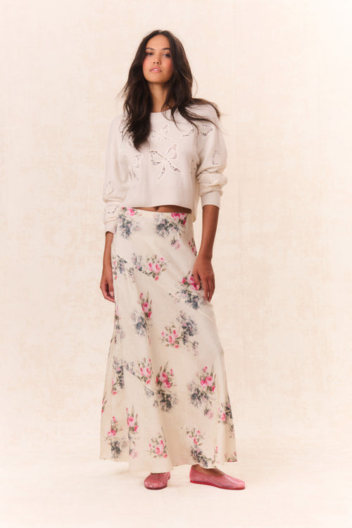 Bertha Silk Floral Maxi Skirt