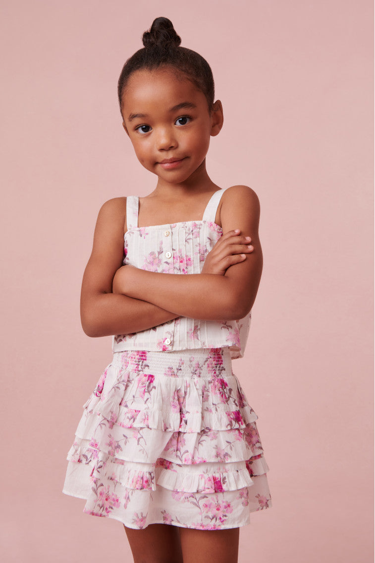 Girls Pink Floral CottonBillie Skirt | LoveShackFancy.com