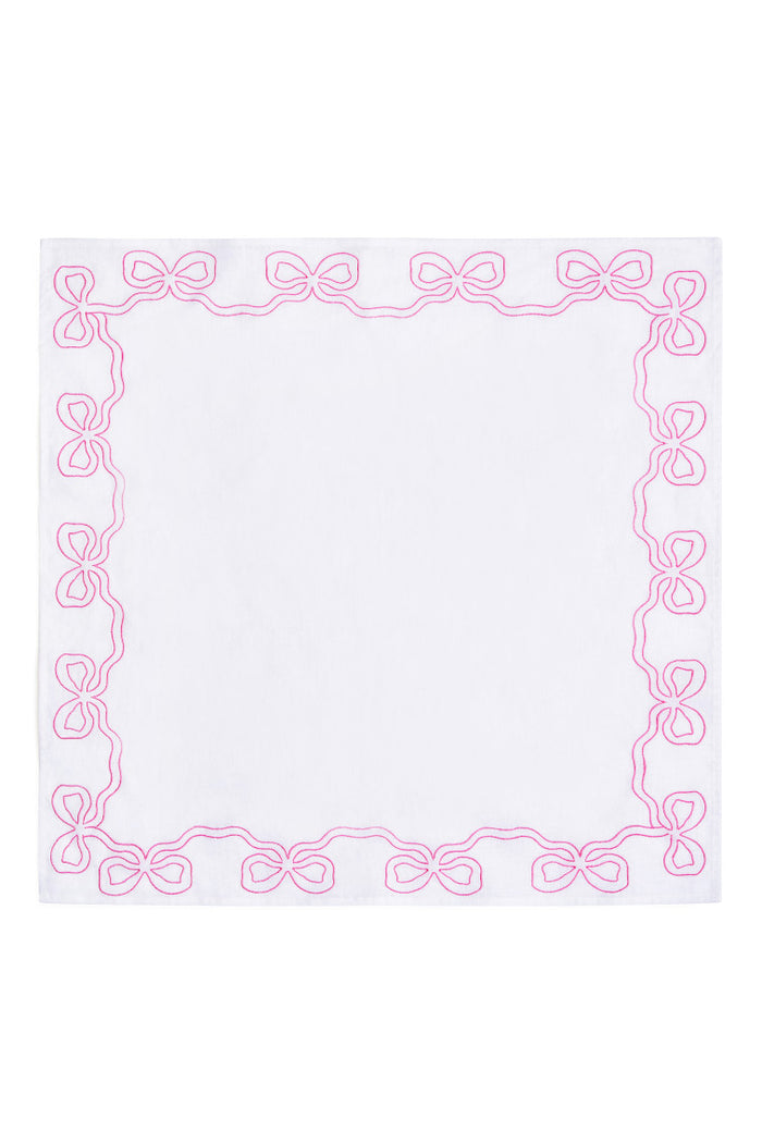 Embroidered Bow Napkins Set of 4