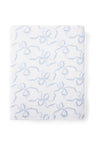 Woven towel with a bow print.