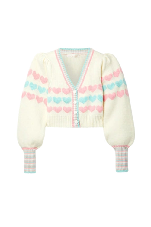 Buena Re-Edition Heart Knit Cardigan