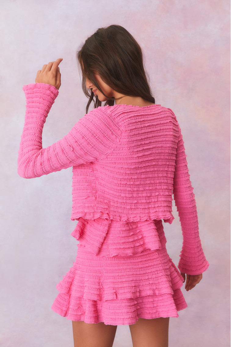 Celosia Cotton Gauz Flared Cardigan