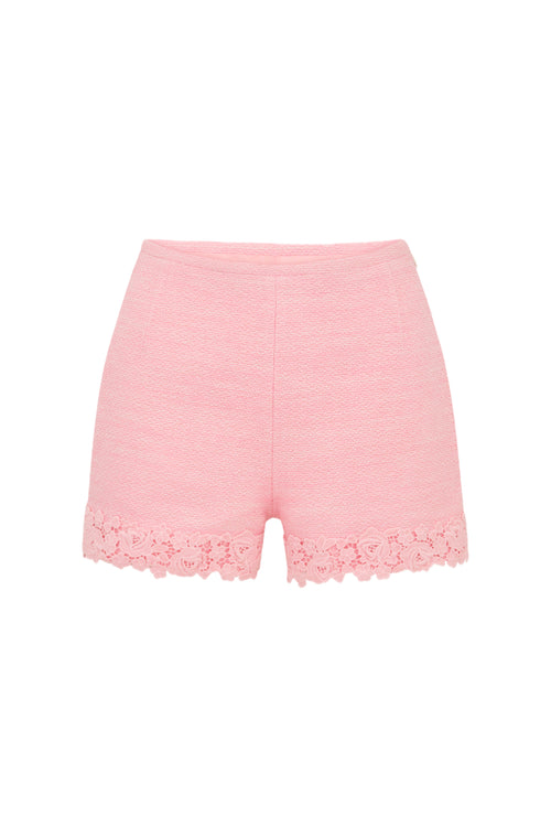 Coralyn Tweed Lace-Trimmed Shorts