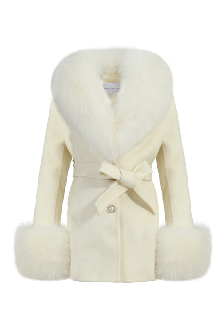 Susanna Chow Girls Mini Jojo Cashmere Fur Coat