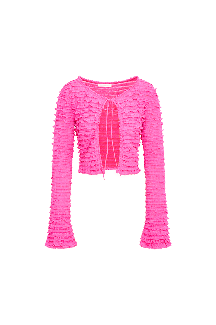 Celosia Cotton Gauze Flared Cardigan