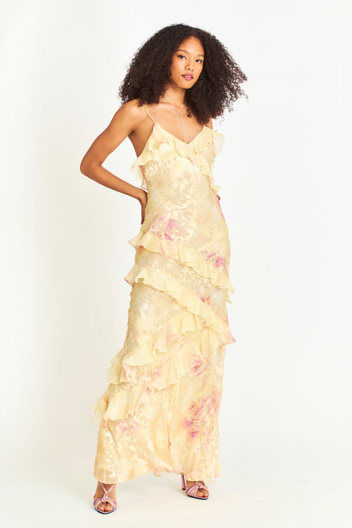 Rialto Floral Chiffon Maxi Dress