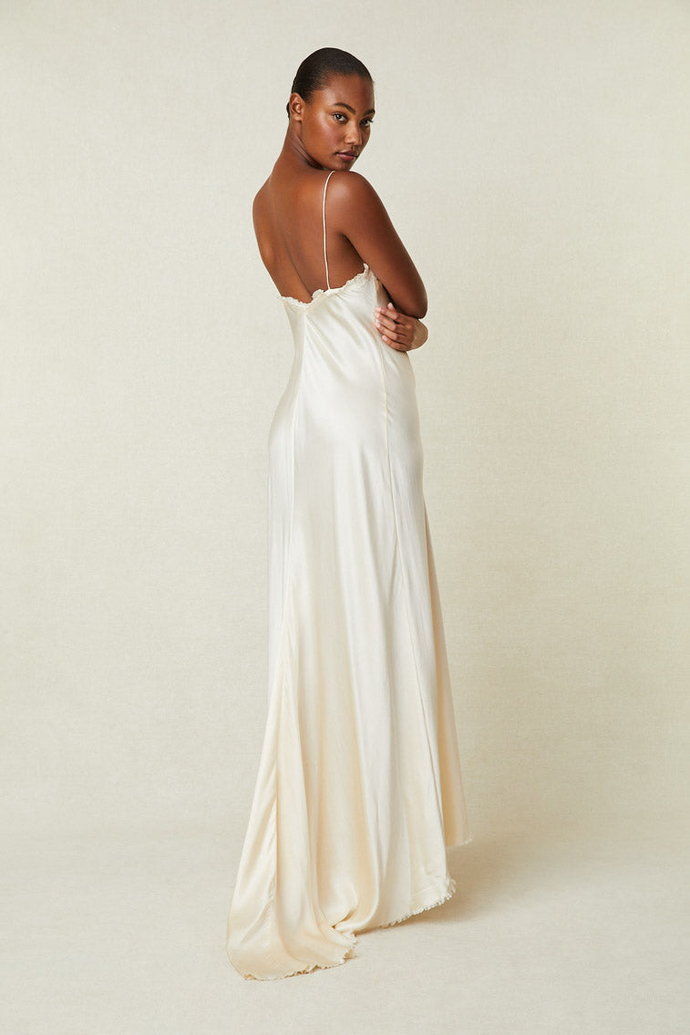 Silk maxi shop dress white