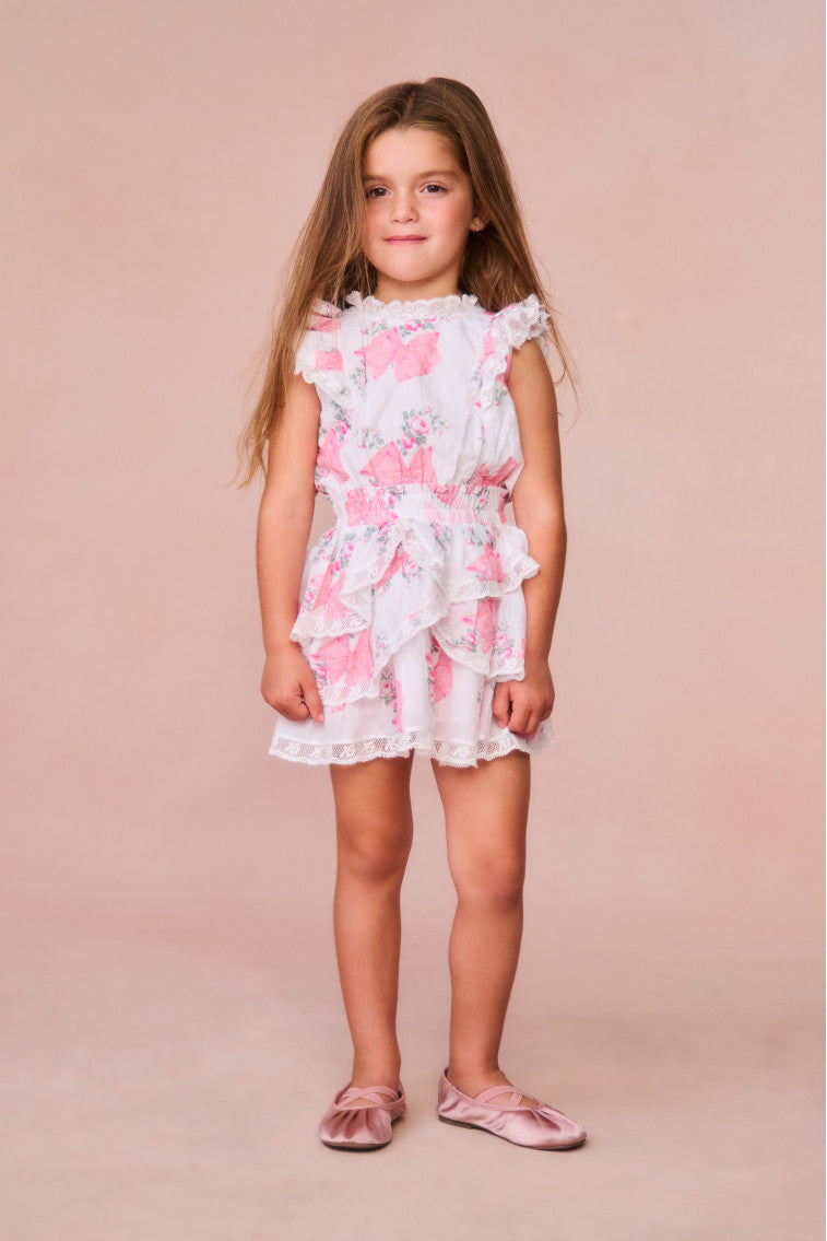 LoveShackFancy Kids Girls Holly Silk Dress 4-5Y store