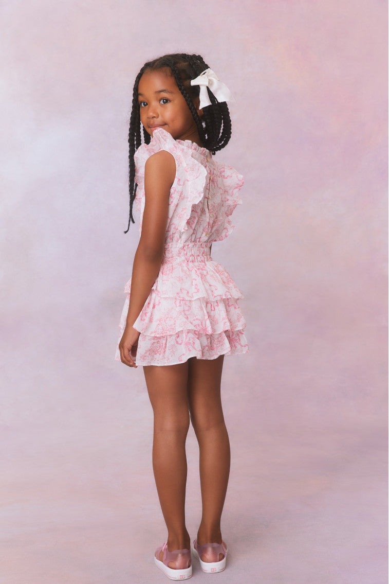 Girls Bow Print Decker Dress