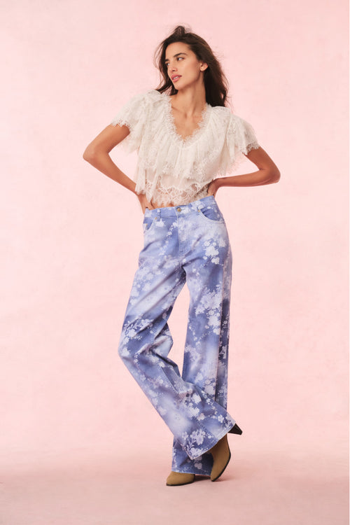 Dessa Floral Wide Leg Jeans