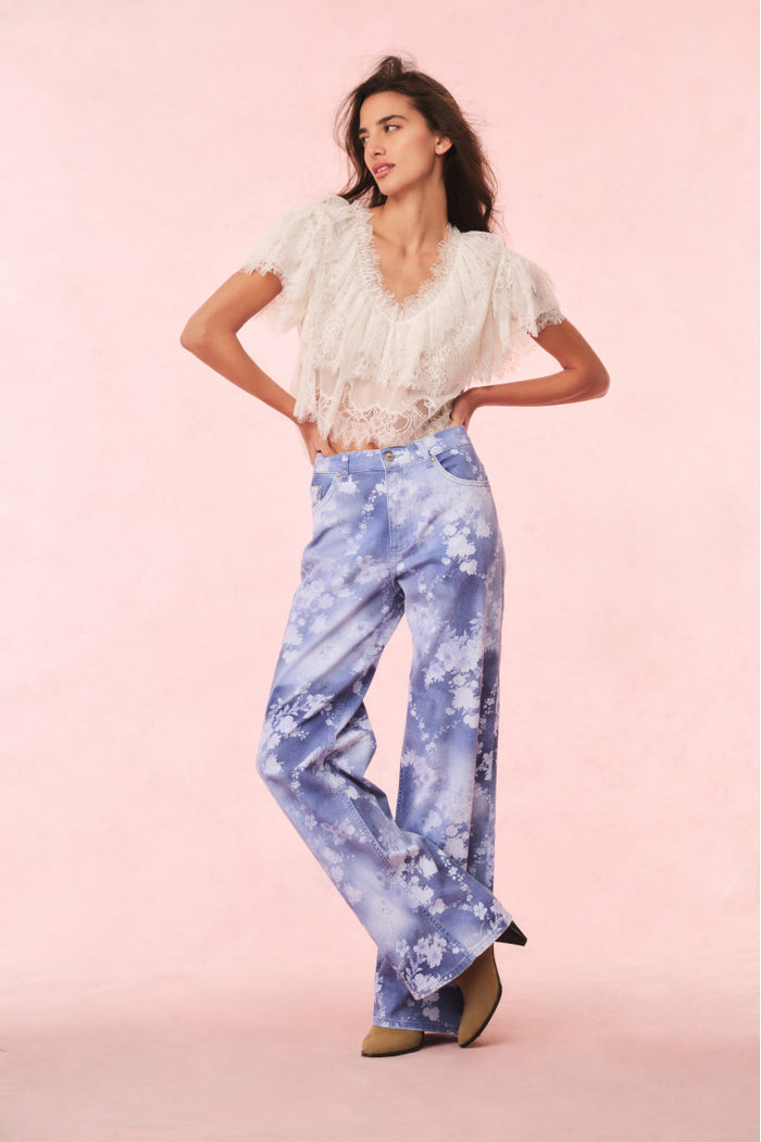 Dessa Floral Wide Leg Jeans