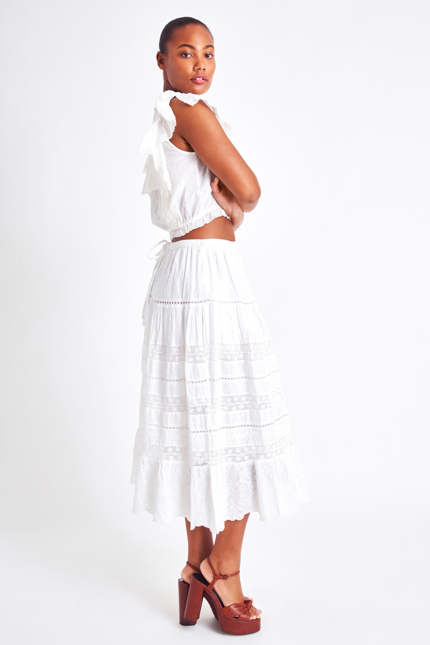 White midi maxi clearance skirt