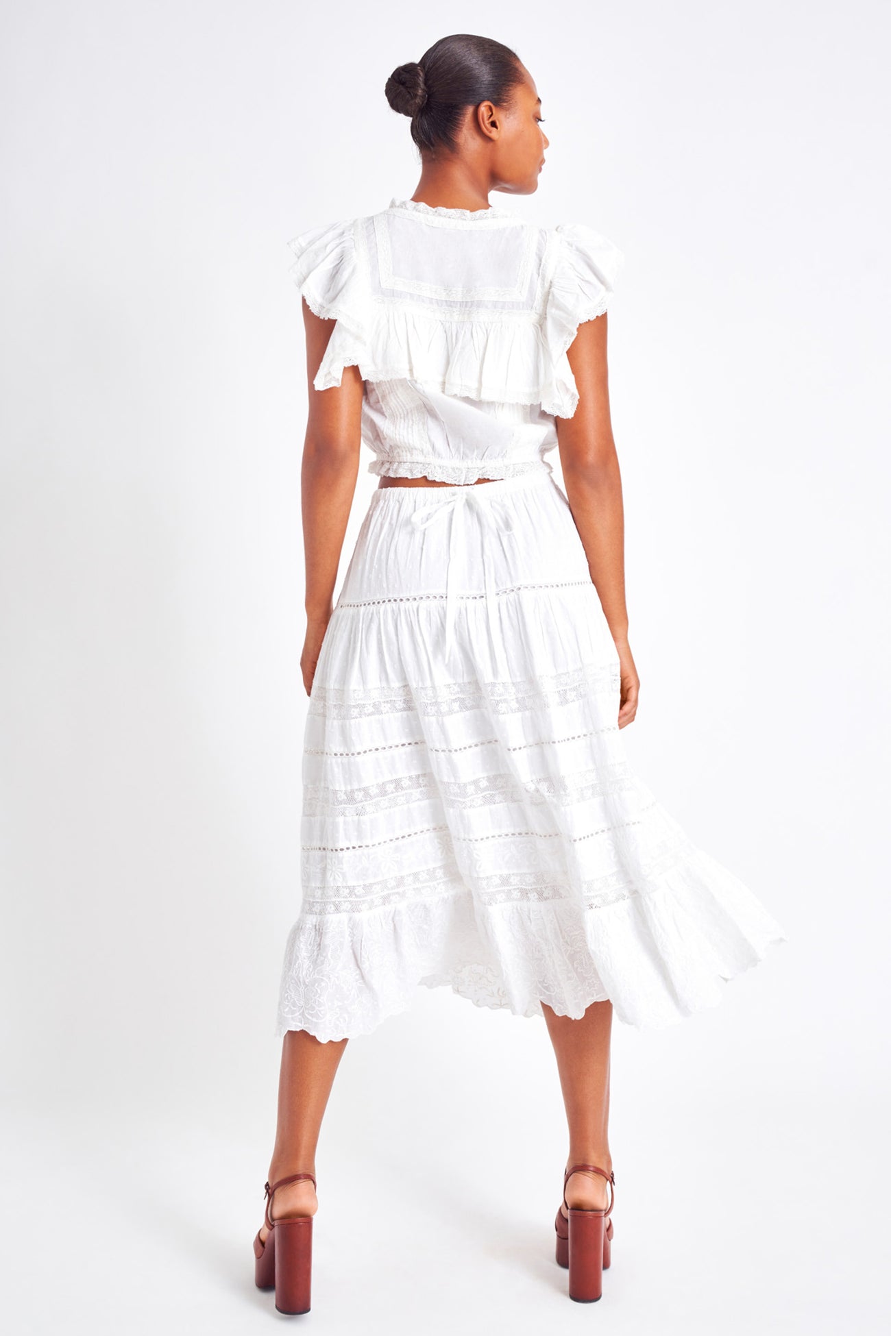 Donna White Midi Skirt - Womens Skirts | LoveShackFancy.com