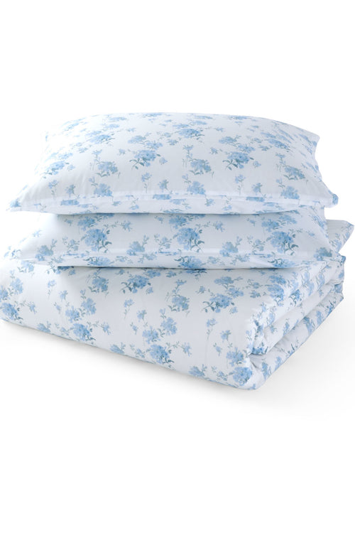 Full/Queen size floral printed duvet cover and sham set.