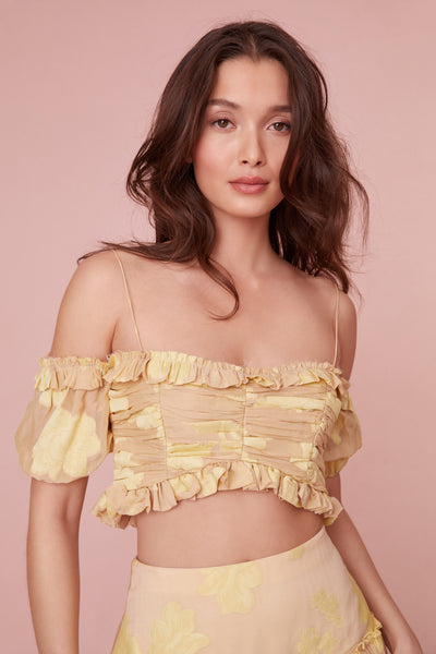 2024 Amur Yellow Rosalina Off Shoulder Top