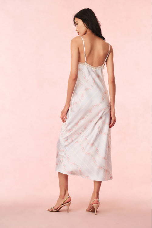 Ermon Satin Floral Slip Dress